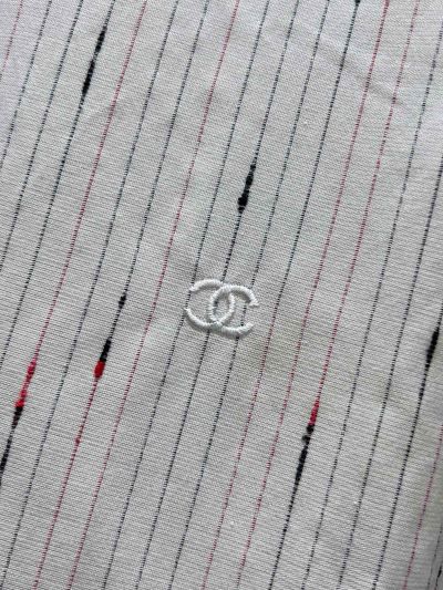 Chanel Embroidered Button-Front Shirt in White