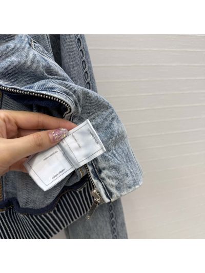 Chanel Embroidered Denim Jacket in Light Blue