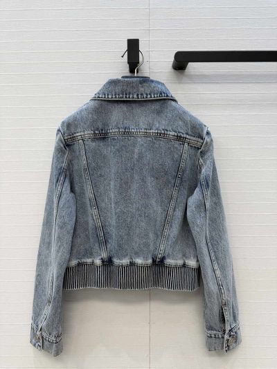 Chanel Embroidered Denim Jacket in Light Blue