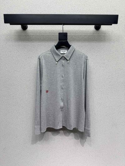 Chanel Embroidered Long Sleeve Set in Grey