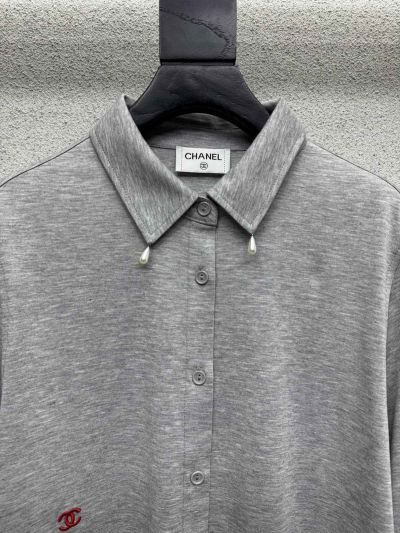 Chanel Embroidered Long Sleeve Set in Grey