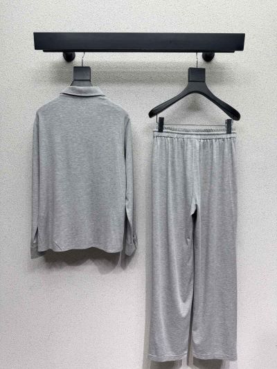 Chanel Embroidered Long Sleeve Set in Grey