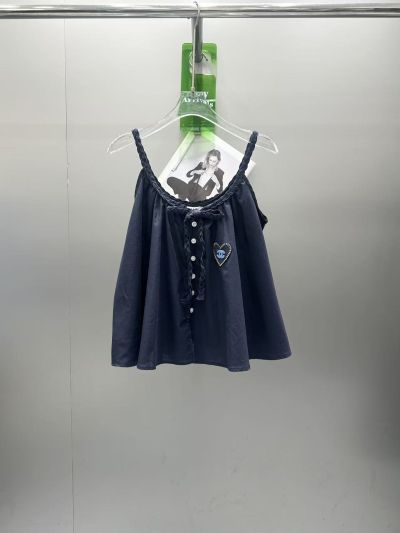 Chanel Embroidered Sleeveless Dress in Navy