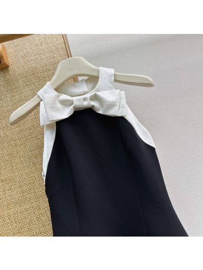 Chanel Halter Neck Mini Dress in Black and White