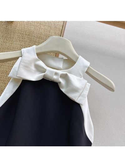 Chanel Halter Neck Mini Dress in Black and White