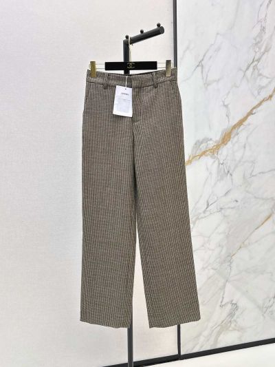 Chanel Houndstooth Wide-Leg Pants in Grey and Black
