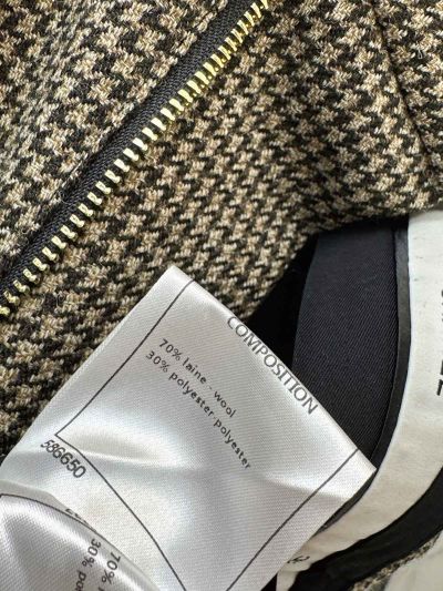 Chanel Houndstooth Wide-Leg Pants in Grey and Black