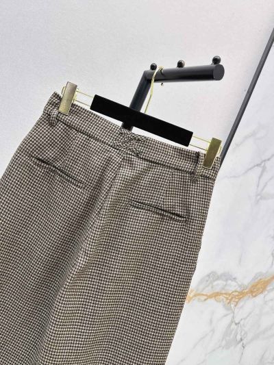 Chanel Houndstooth Wide-Leg Pants in Grey and Black