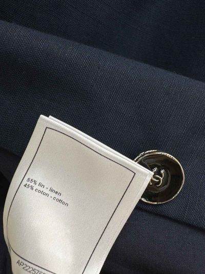 Chanel Linen Button-Front Set in Navy