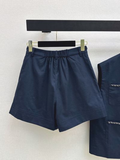 Chanel Linen Button-Front Set in Navy