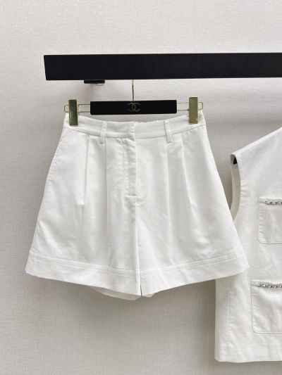 Chanel Linen Short Sleeve Set in White