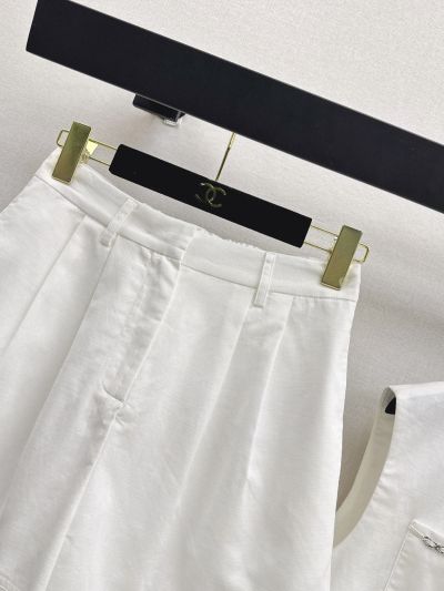 Chanel Linen Short Sleeve Set in White