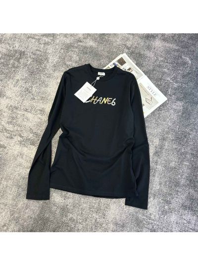 Chanel Long Sleeve Beaded T-Shirt in White