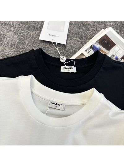Chanel Long Sleeve Beaded T-Shirt in White