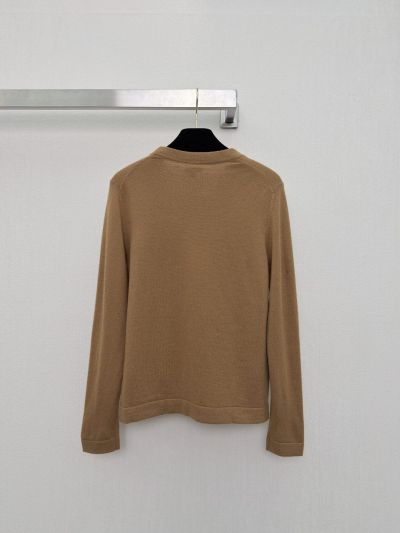 Chanel Long Sleeve Embroidered Cardigan in Beige