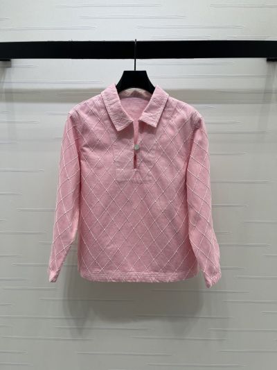 Chanel Long Sleeve Plaid Pants in Pink