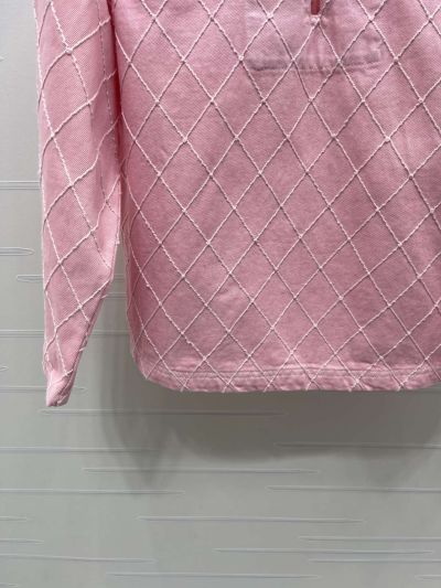 Chanel Long Sleeve Plaid Pants in Pink
