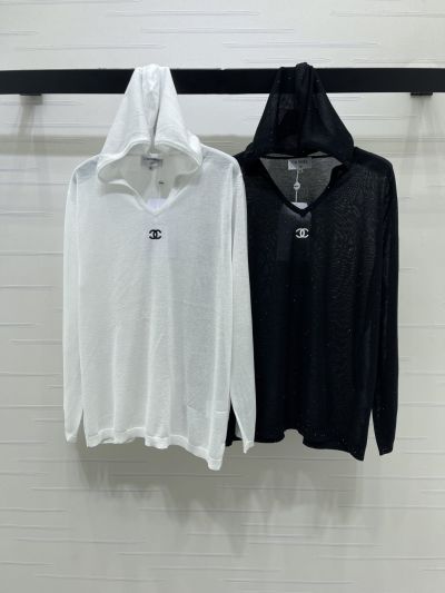 Chanel Long Sleeve Silk Top in White