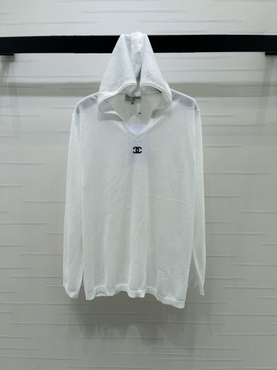 Chanel Long Sleeve Silk Top in White