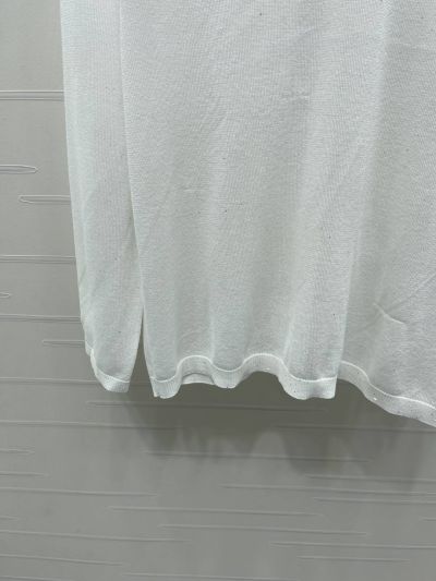 Chanel Long Sleeve Silk Top in White