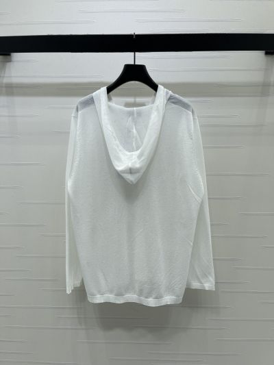 Chanel Long Sleeve Silk Top in White