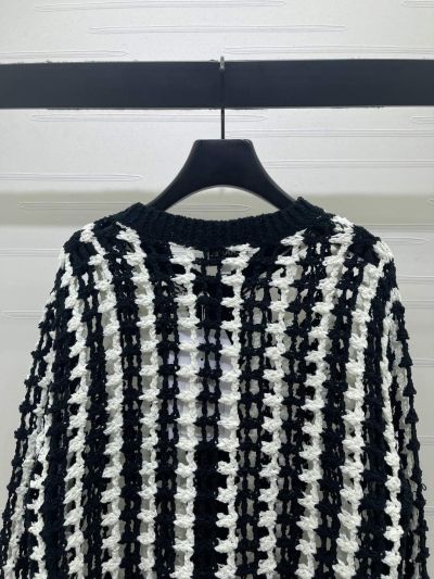 Chanel Long Sleeve Wool Blend Cardigan in Black