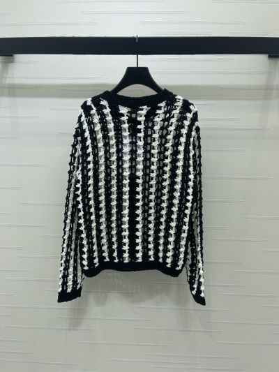 Chanel Long Sleeve Wool Blend Cardigan in Black