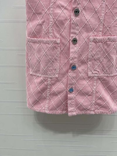 Chanel Plaid Denim Dress in Pink