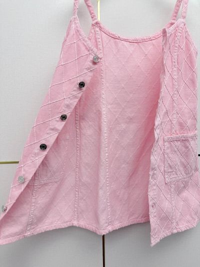 Chanel Plaid Denim Dress in Pink
