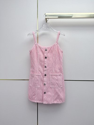 Chanel Plaid Denim Dress in Pink