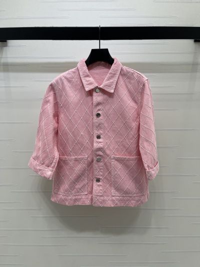 Chanel Plaid Denim Shirt in Pink