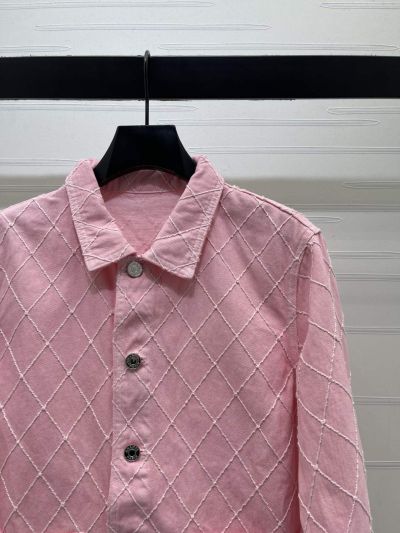 Chanel Plaid Denim Shirt in Pink