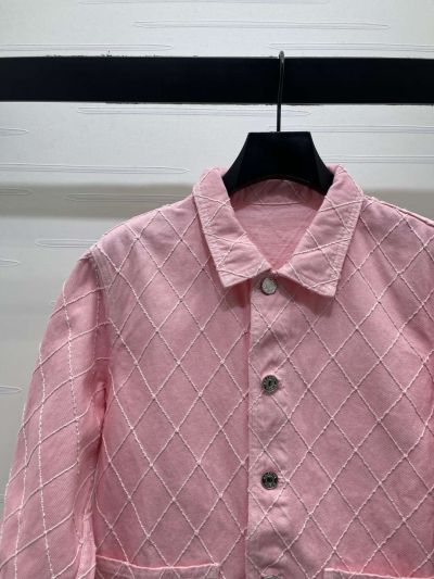 Chanel Plaid Denim Shirt in Pink