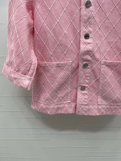 Chanel Plaid Denim Shirt in Pink