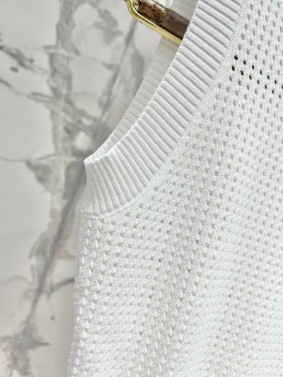 Chanel Ruffled Crochet Dress in White