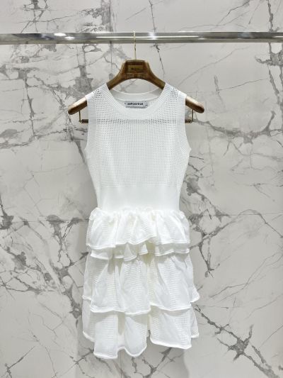 Chanel Ruffled Crochet Dress in White