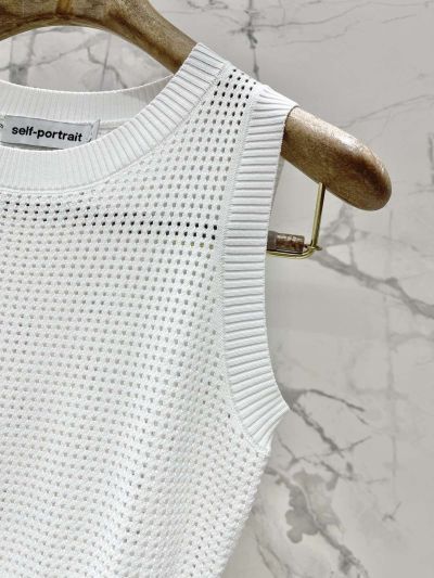 Chanel Ruffled Crochet Dress in White