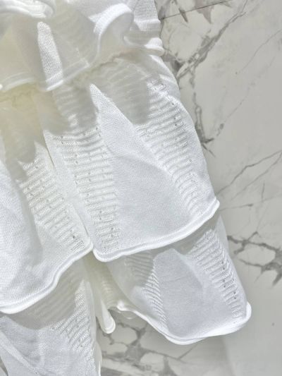 Chanel Ruffled Crochet Dress in White