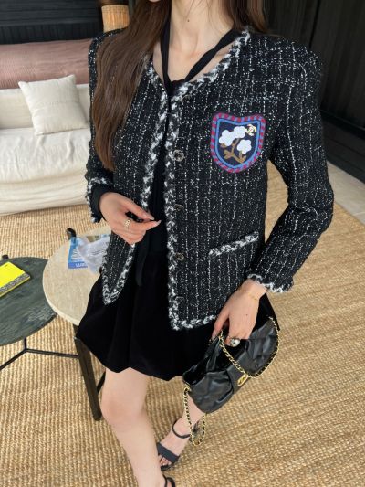 Chanel Sequin Mini Blazer in Black