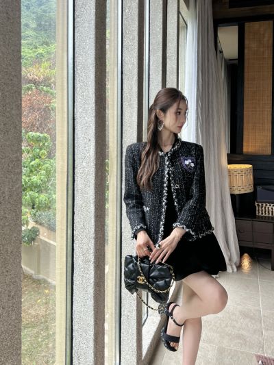 Chanel Sequin Mini Blazer in Black