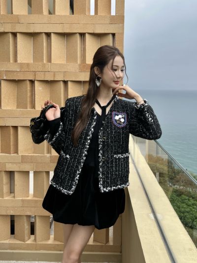 Chanel Sequin Mini Blazer in Black