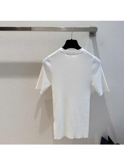 Chanel Short Sleeve Button-Front Top