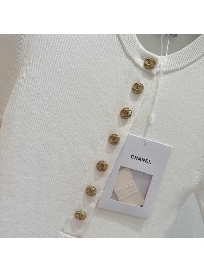 Chanel Short Sleeve Button-Front Top