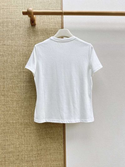 Chanel Short Sleeve Embroidered T-Shirt in White