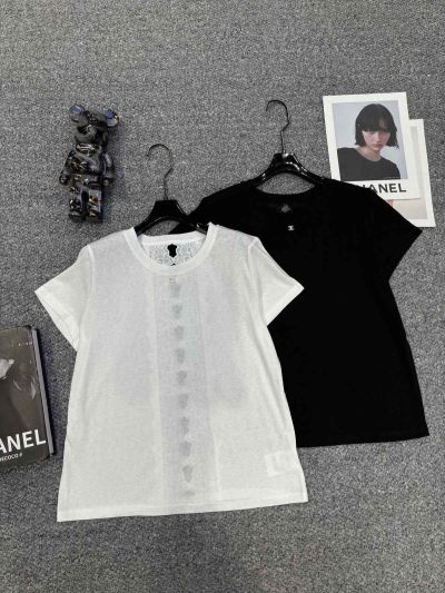 Chanel Short Sleeve Lace Blouse in Black