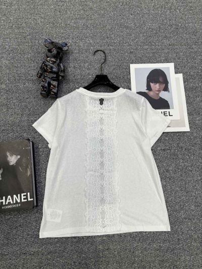 Chanel Short Sleeve Lace Blouse in Black