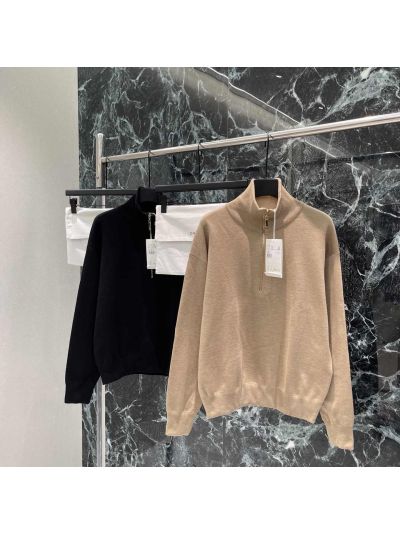Chanel Silk Long Sleeve Knit Top in Beige