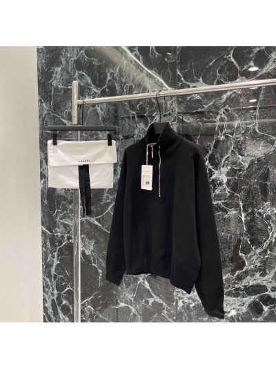 Chanel Silk Long Sleeve Knit Top in Beige