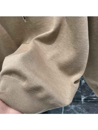 Chanel Silk Long Sleeve Knit Top in Beige