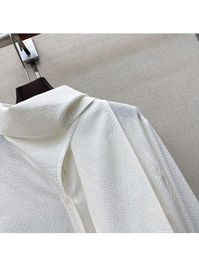 Chanel Silk Long Sleeve Shirt in White
